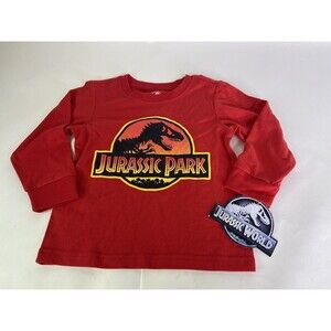 Jurassic Park World Red Long Sleeve T-Shirt Top Kids Boys Girls 3T